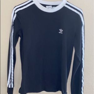 Adidas 3 Stripe Black/White Long Sleeve